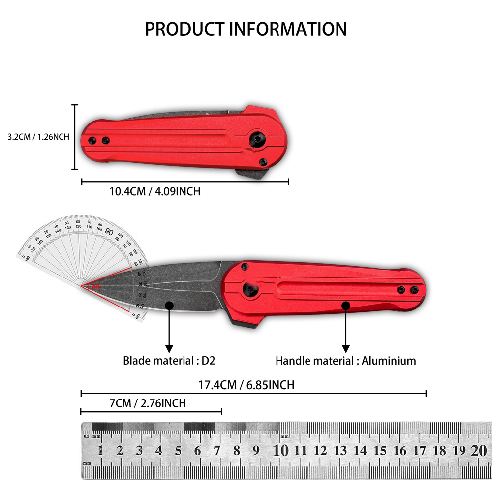 Red Handle Folding Pocket Knif - Edc Carry For Men 评论和价格