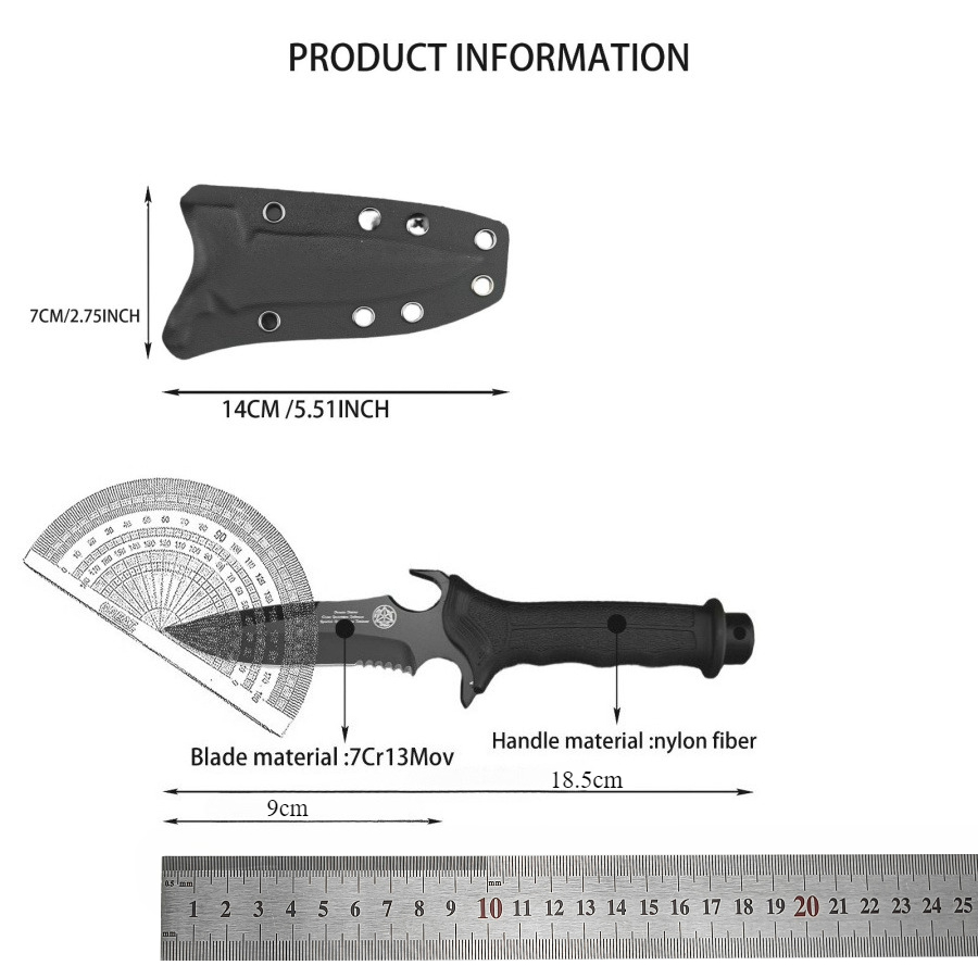 High-hardness Straight Knife 7 - Edc Fixed Blade Deep Carry 评论和价格