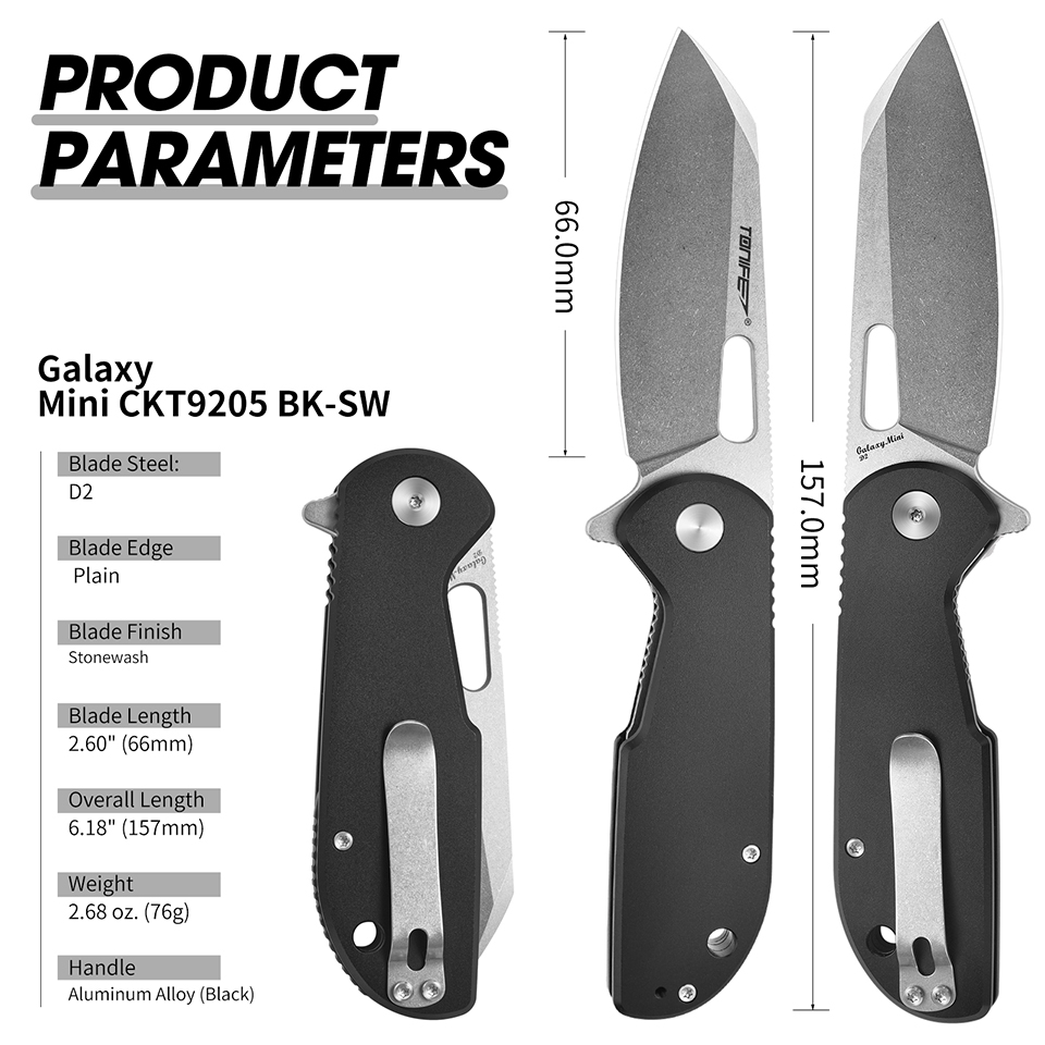 TONIFE Galaxy Mini CKT9205 Fol - Edc Concealed Carry Knife 评论和价格