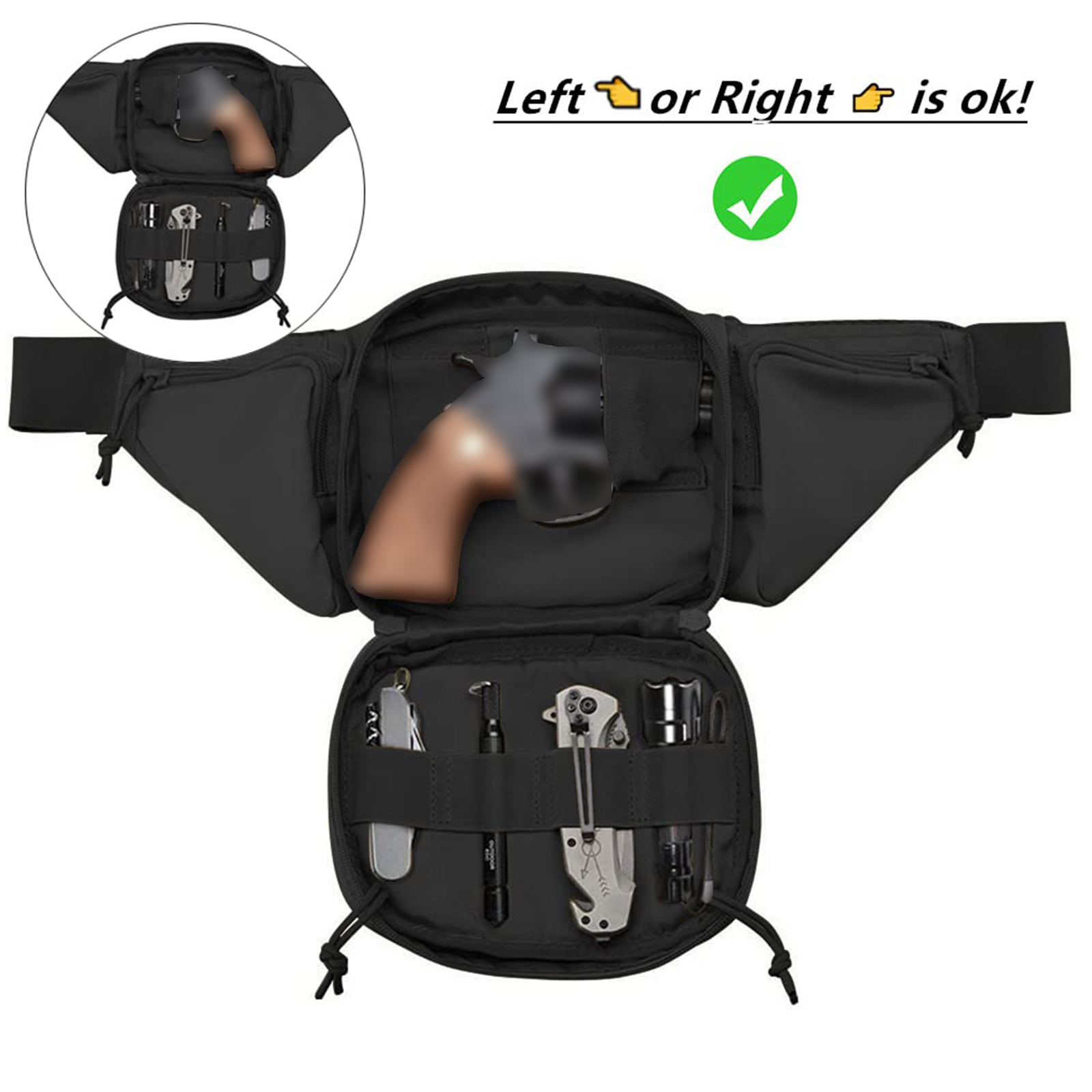 Tactical Fanny Pack Gun Holste - Edc Carry For Men 评论和价格